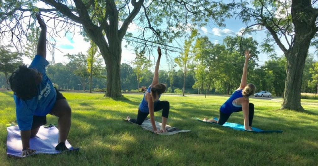 People doing yoga