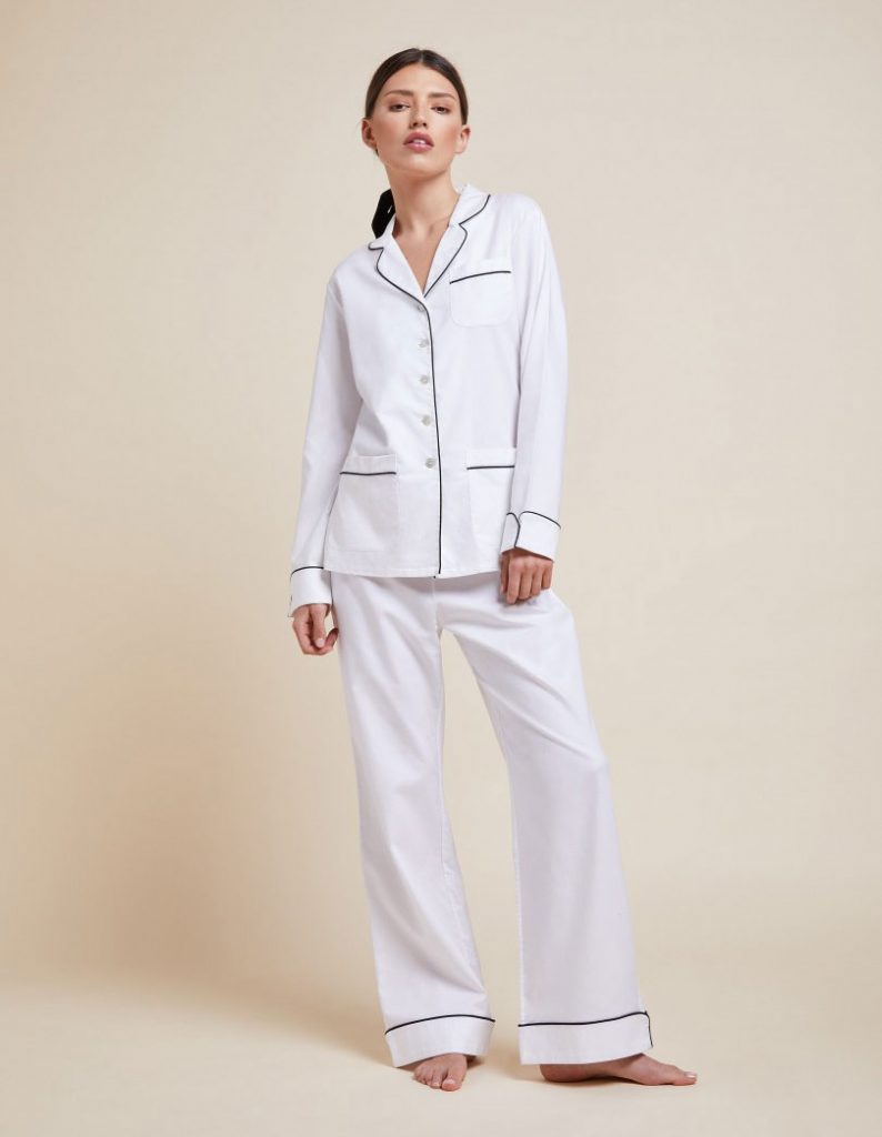 White Silk Pajamas