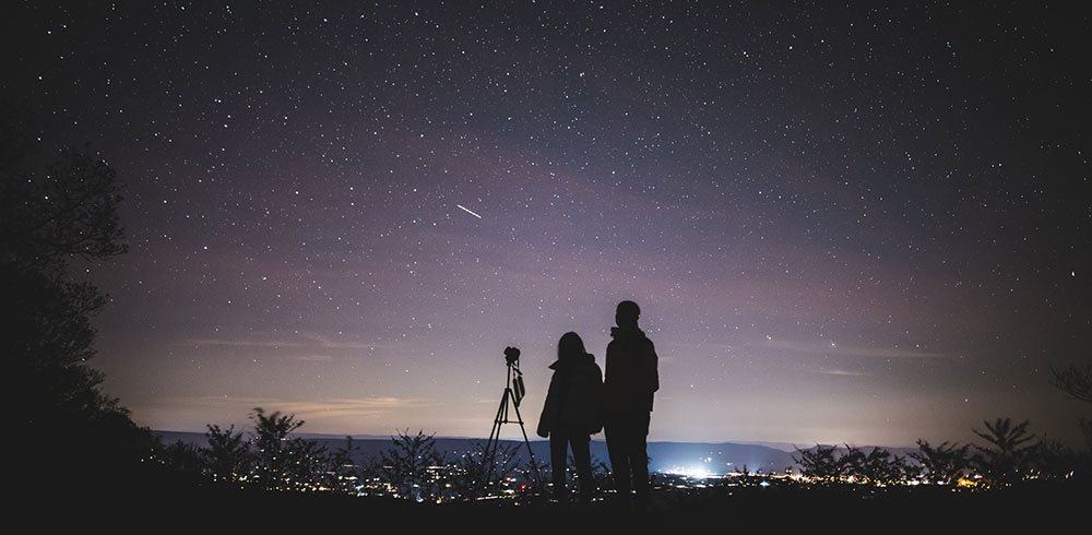 Couple stargazing