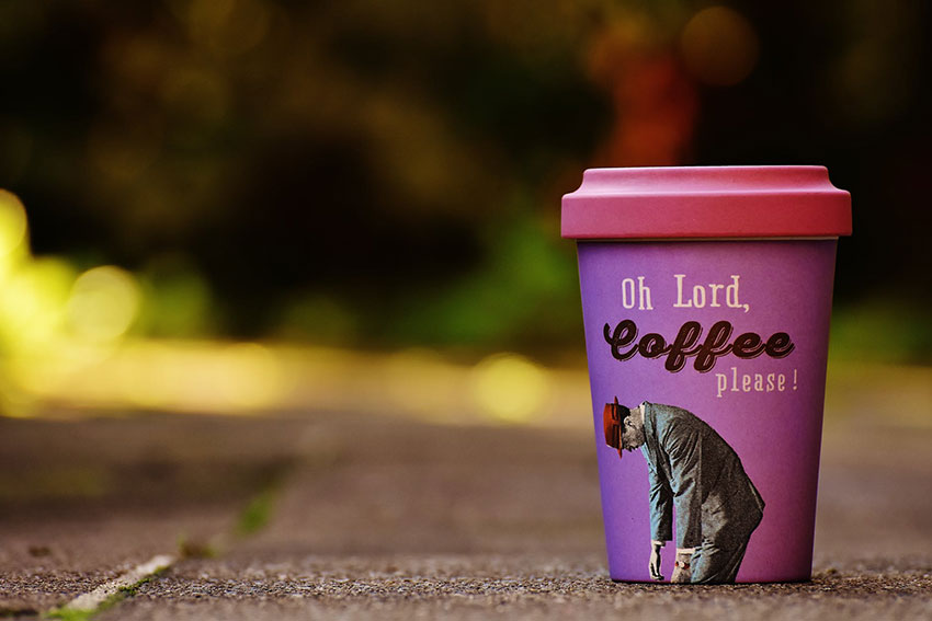 Purple coffee cup
