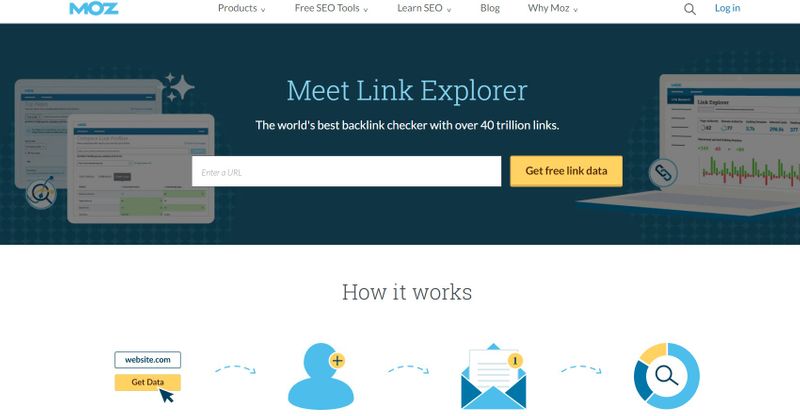 screenshot of link explorer website