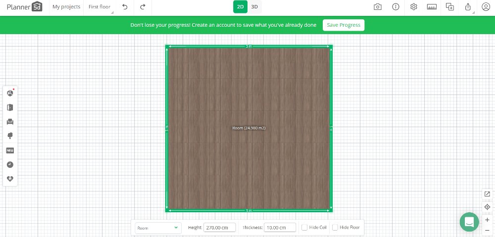 screenshot of planner5d interface