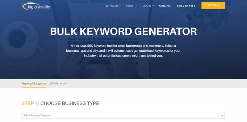screenshot of bulk keyword generator