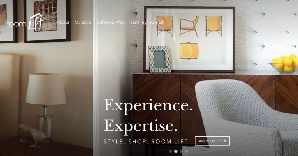 website screenshot of roomlift