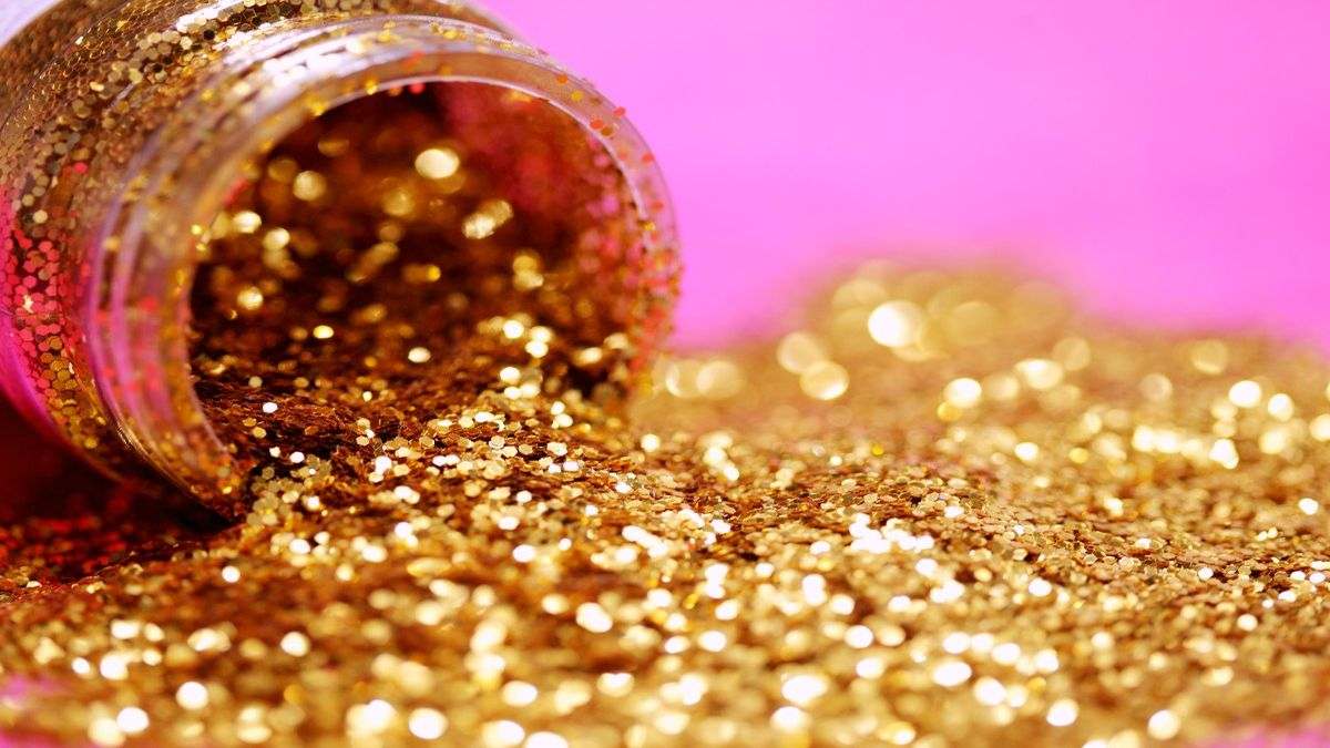 gold glitter from jar