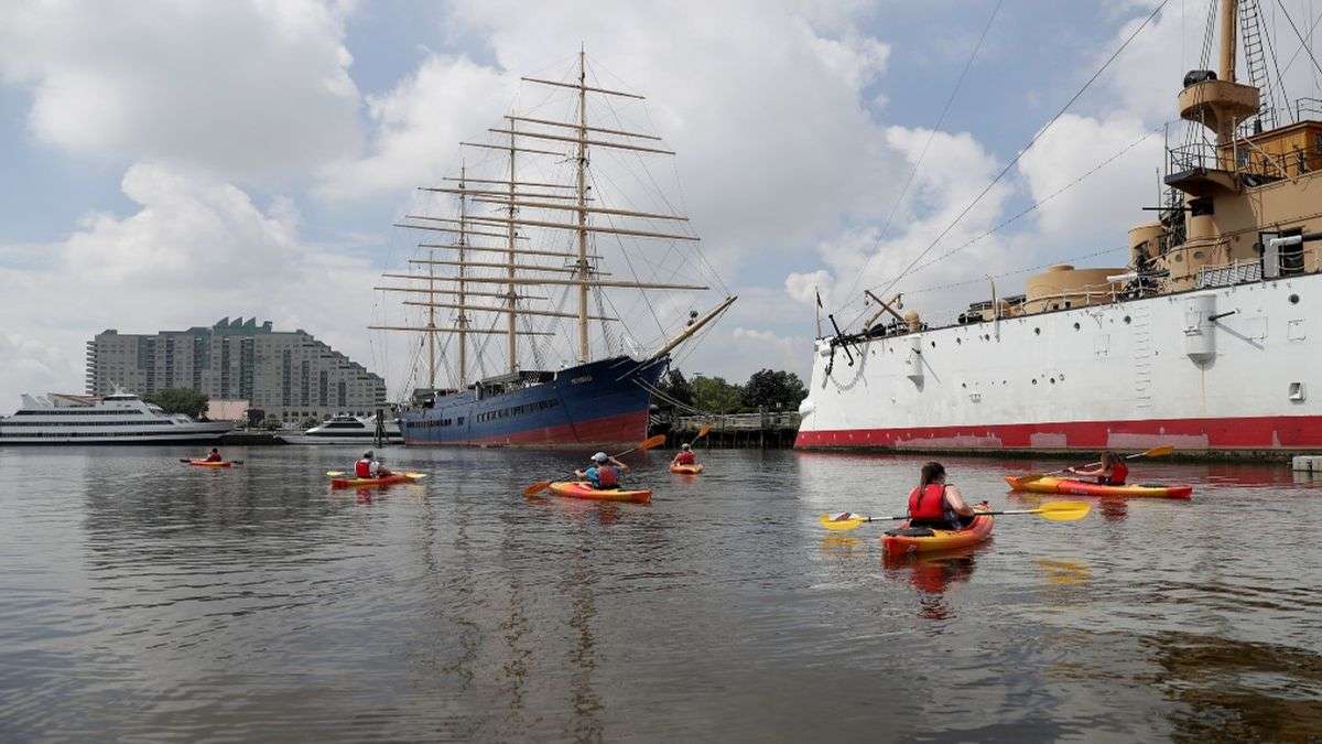 kayaks and ships