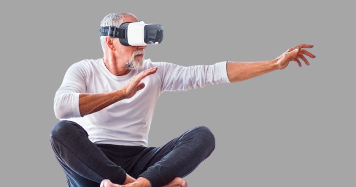 man wearing a vr headset