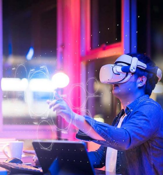 person wearing a vr headset