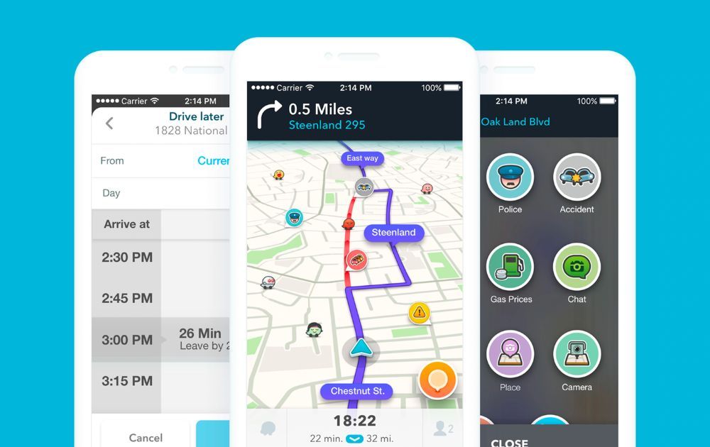 screenshot of waze website