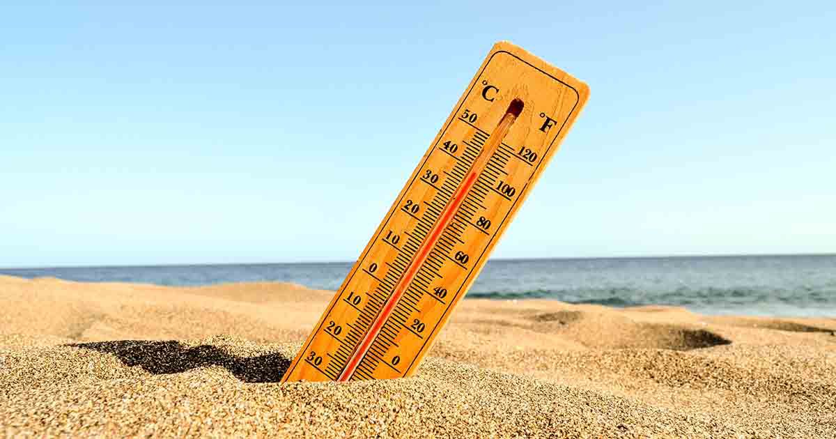 thermometer on sand