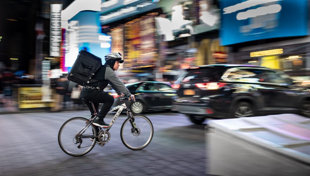 man riding a bicycle