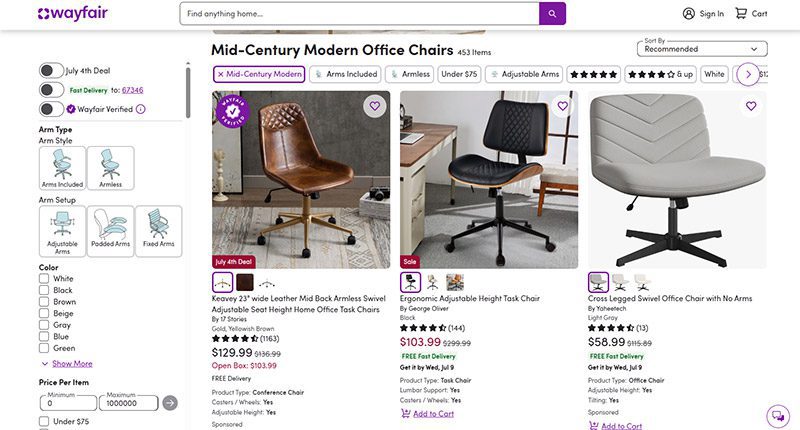 mid-century office chair