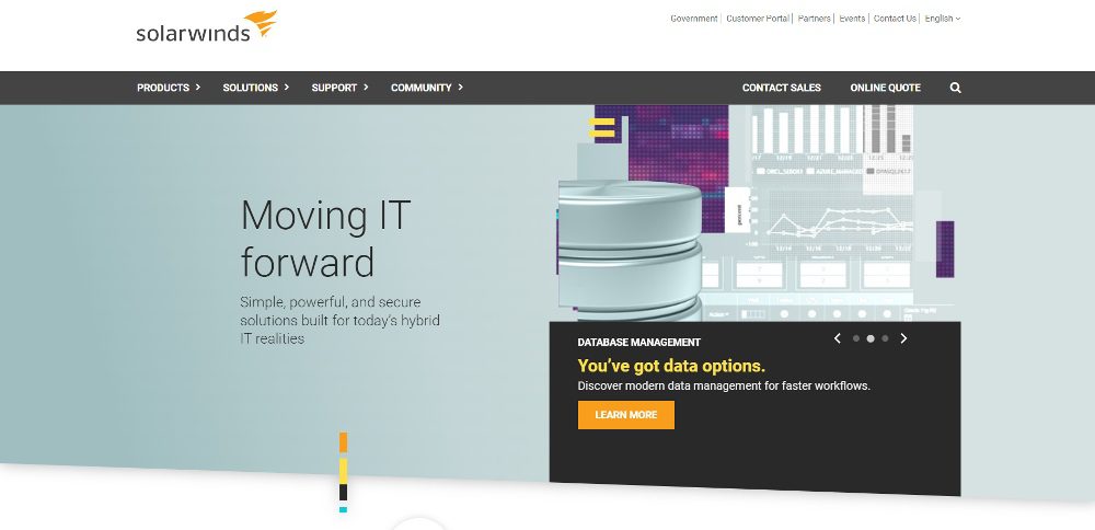 solarwinds website