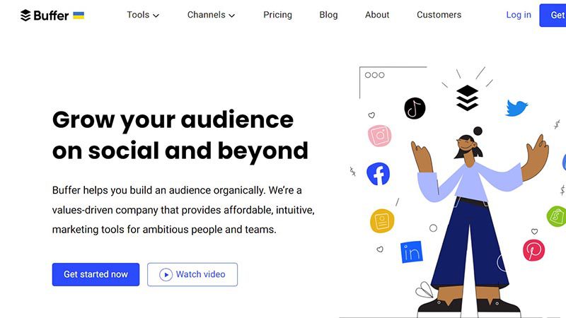 Buffer social media tool homepage