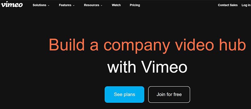 Vimeo homepage