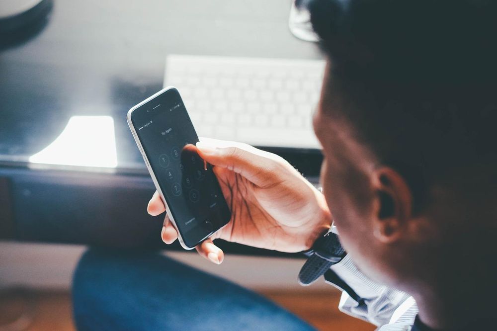 man holding a smartphone