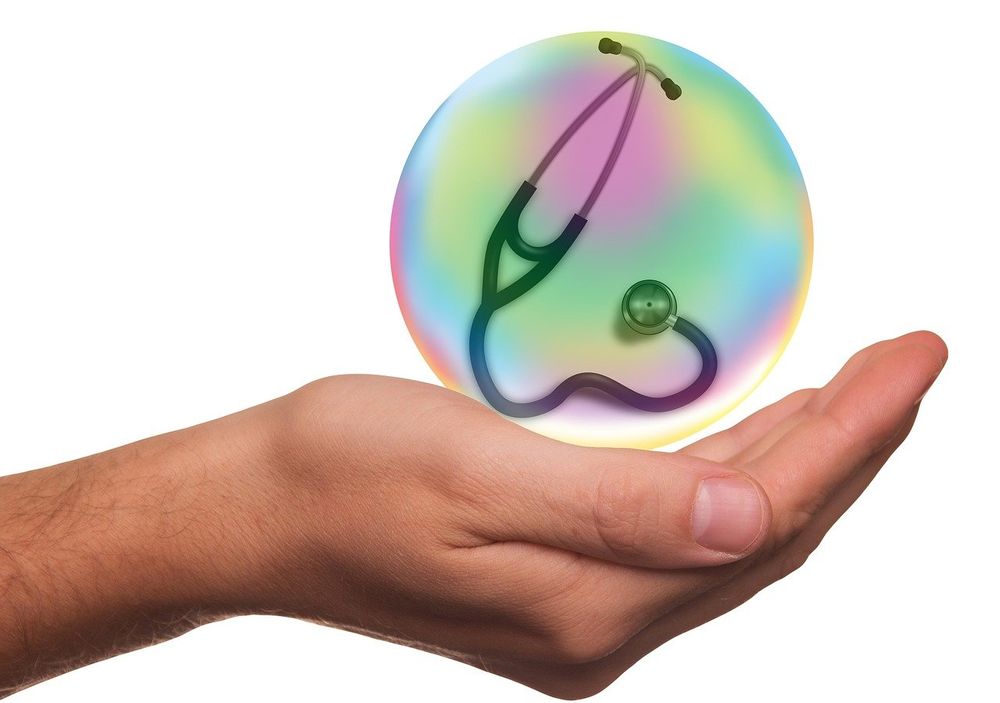 stethoscope in a bubble