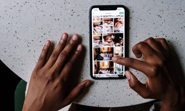 person browsing on a phone