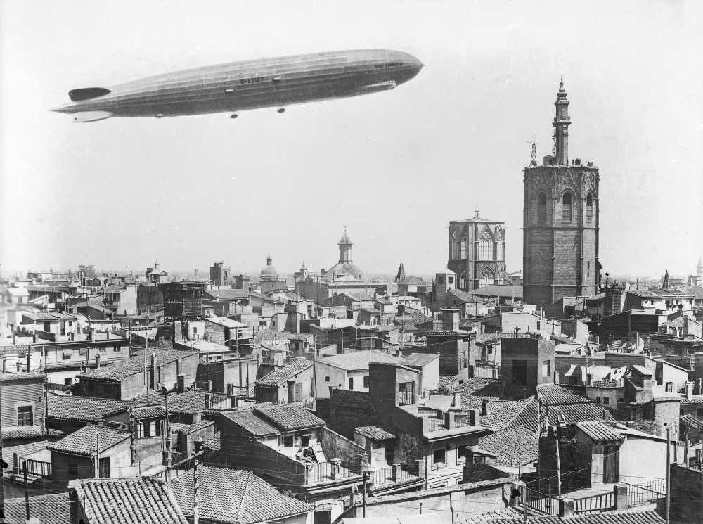 old photo of an airship