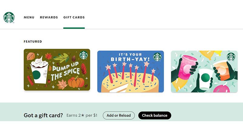 starbucks gift cards