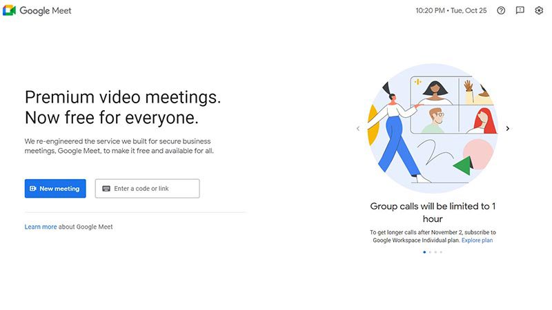 Google meet screenshot