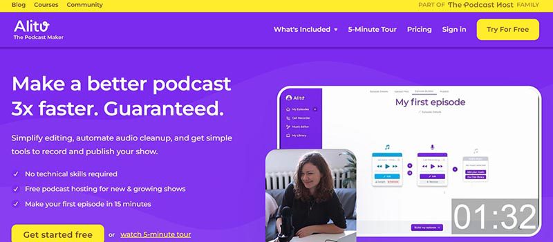 Alitu podcast maker homepage