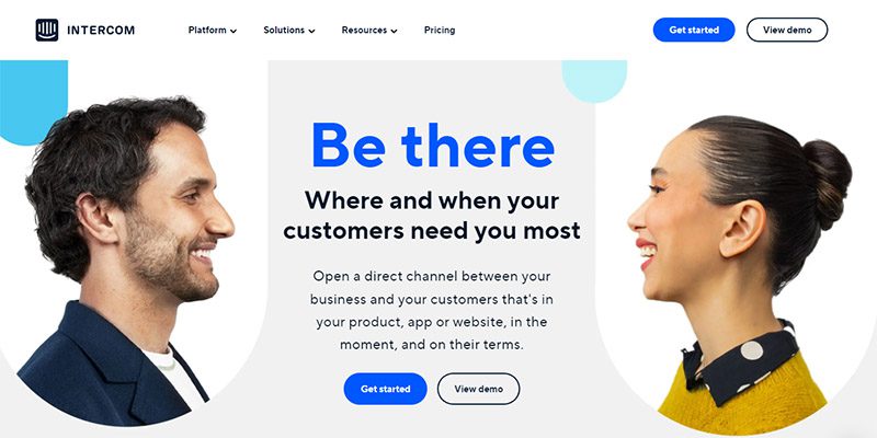 Intercom website screenshot