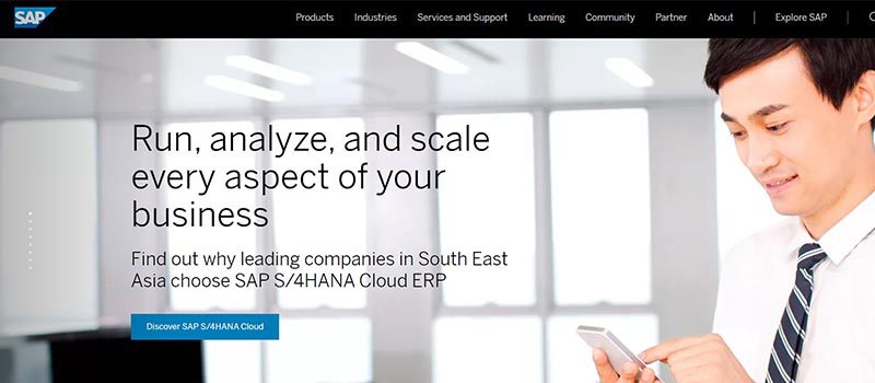 SAP business objects homepage screenshot