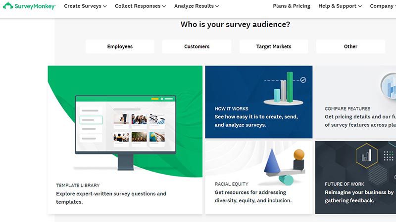 Survey Monkey homepage