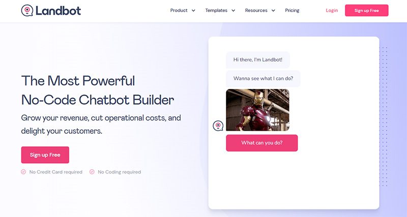 Landbot website screenshot