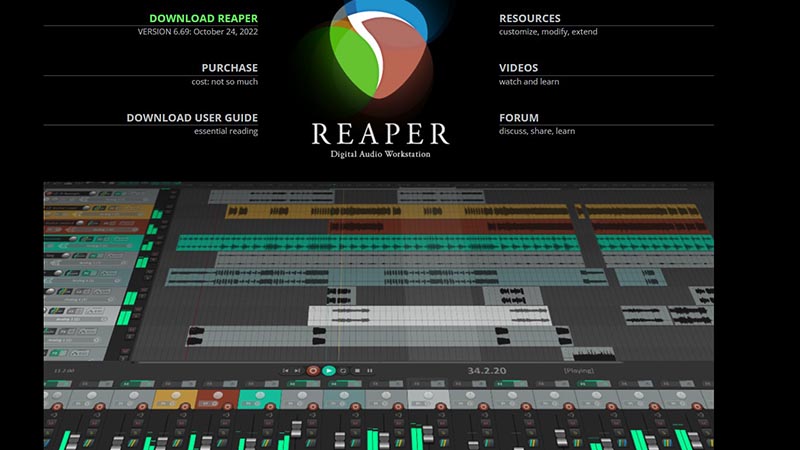 Reaper DAW homepage