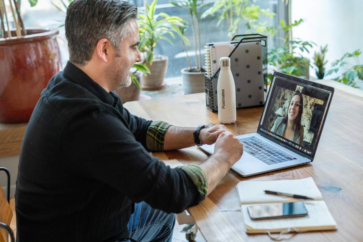 person working from home