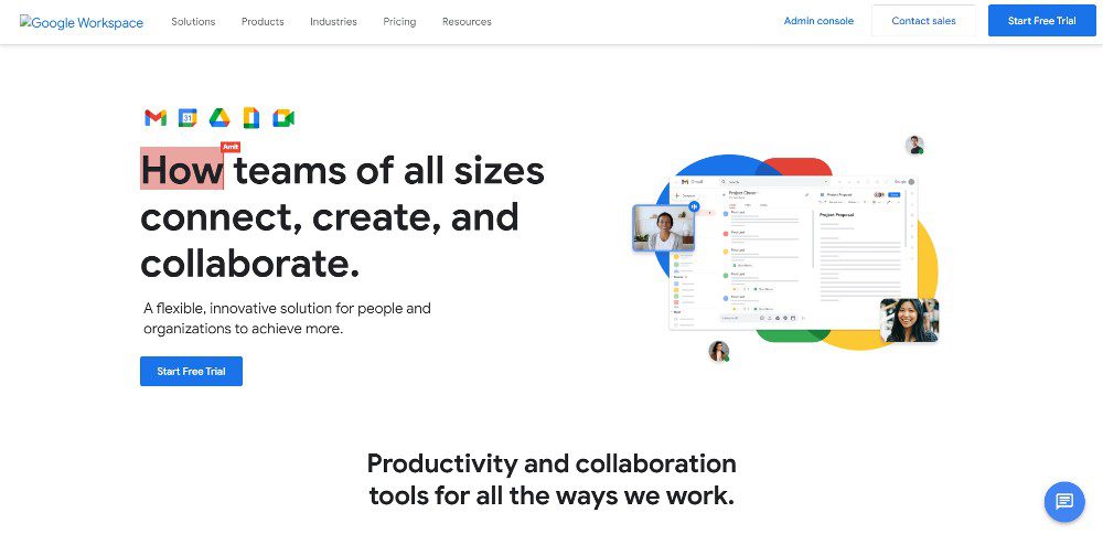 google workspace website screenshot