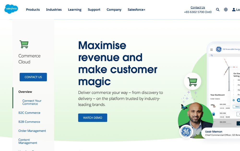 Salesforce Commerce Cloud website screenshot