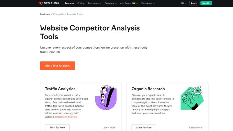 SEMRush homepage