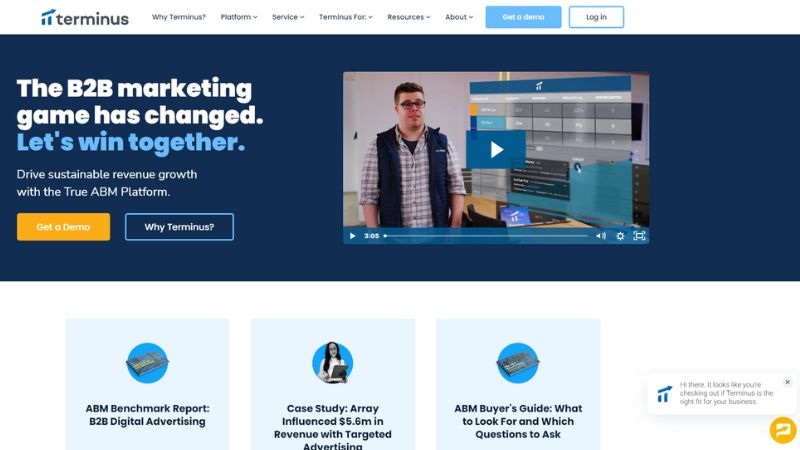 Terminus ABM platform homepage