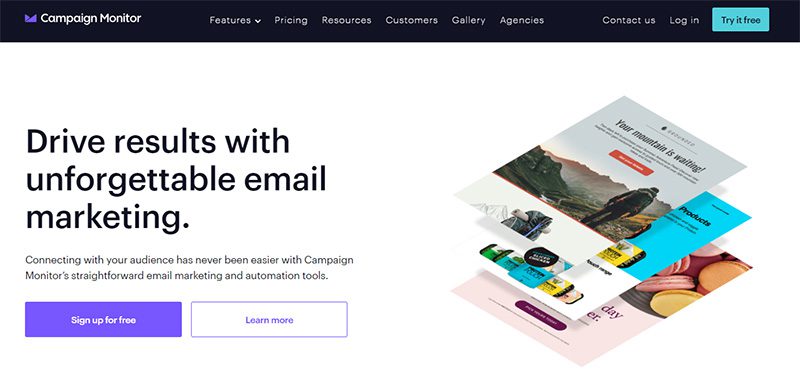 campaign monitor website screenshot