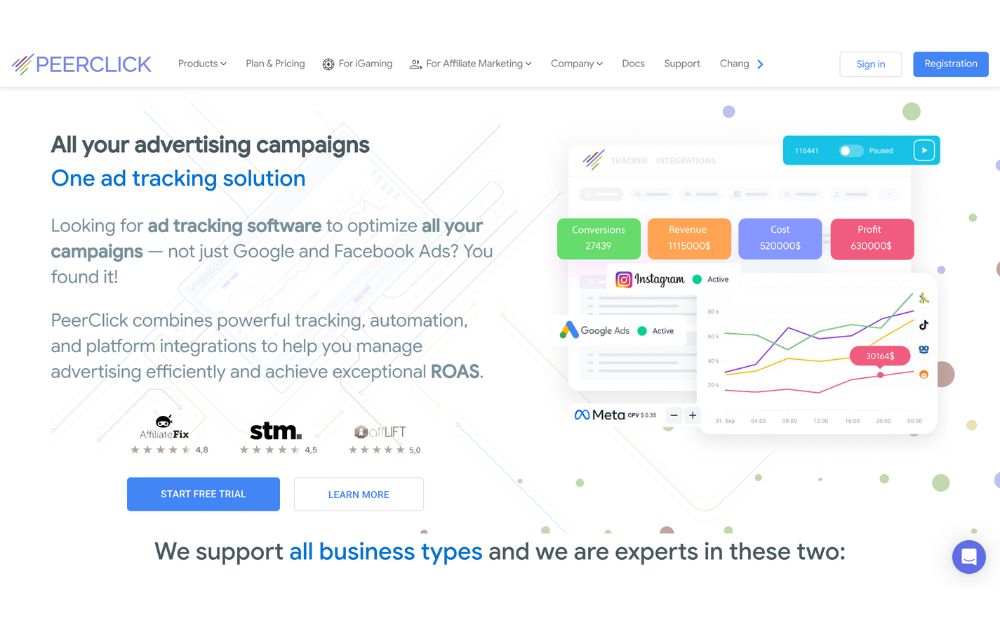 Affiliate Tracking Software peerclick