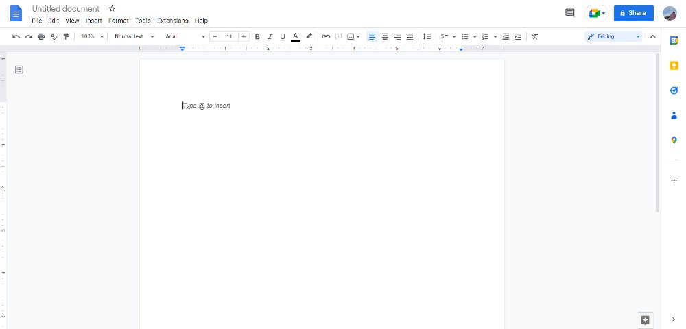 google docs screenshot