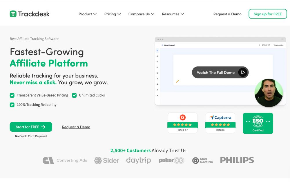Affiliate Tracking Software trackdesk