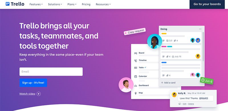 trello website screenshot