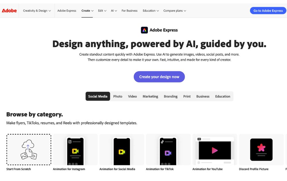 Social Media Marketing Tools adobe expresss