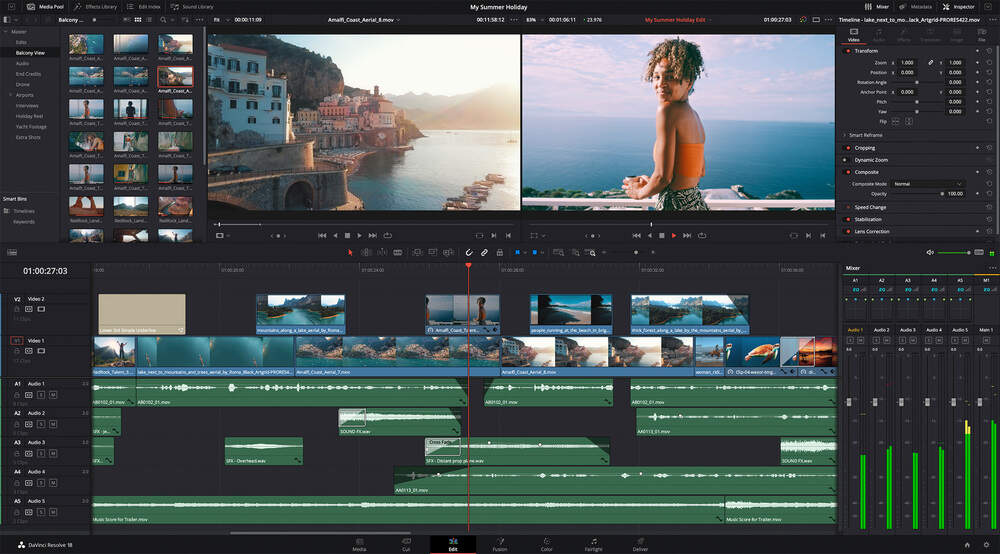 davinci resolve edit view