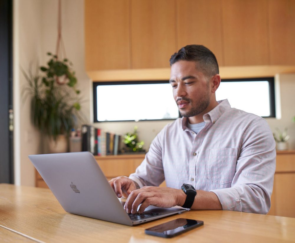 man using a laptop