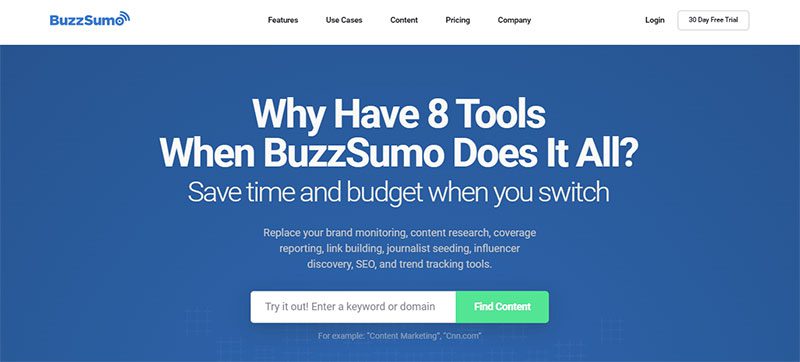 Buzzsumo screenshot