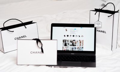 chanel shopping bags and laptop