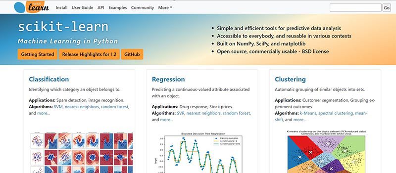 Scikit-learn website image