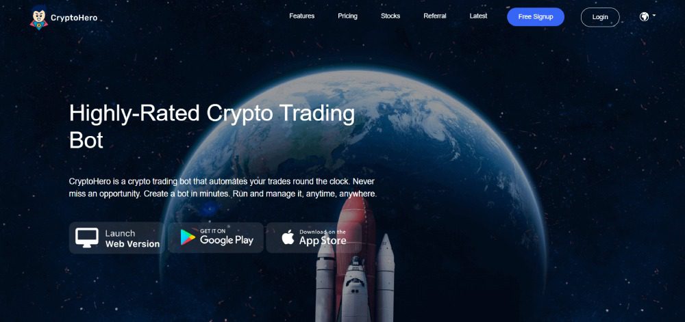 CryptoHero website image