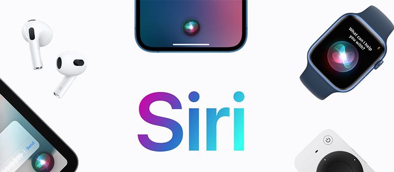 images of headphones, cellphone, smartwatch and the name SIri