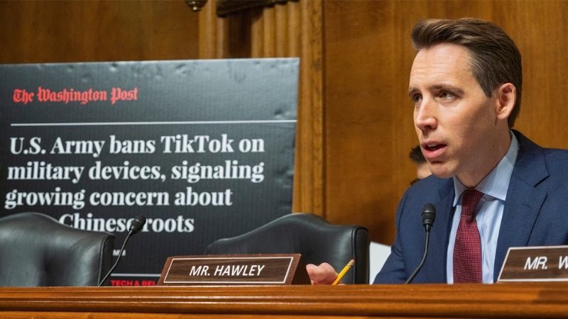 Sen. Josh Hawley speaking about TikTok ban